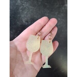 Dangling Wine Glass Shaped Pierced Earrings